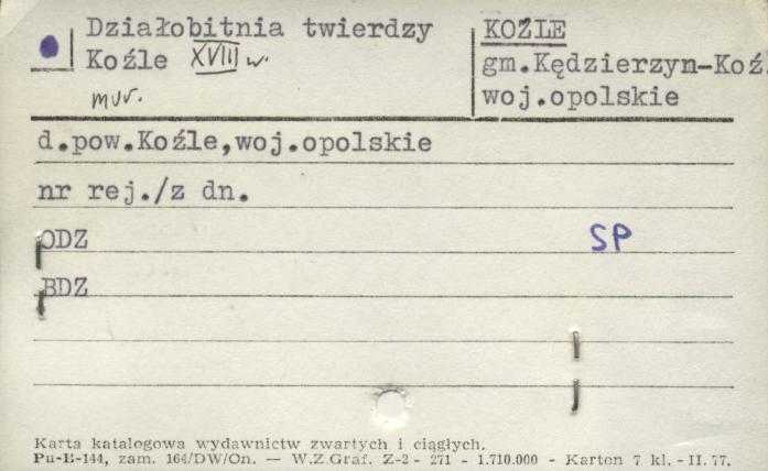 działobitnia twierdzy Koźle, skan 1