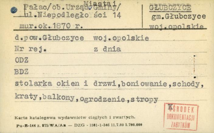 pałac, ob. Urząd Miasta i Gminy, skan 1