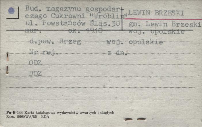 bud. magazynu gospodarczego cukrowni Wróblin, skan 1