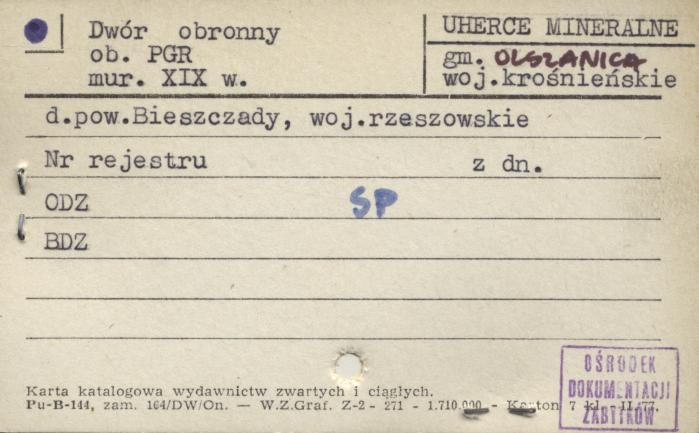 dwór obronny, ob. PGR, skan 1