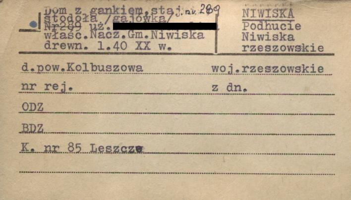 dom z gankiem, stajnia, stodoła (gajówka), skan 1