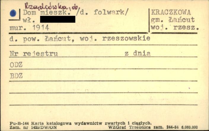 rządcówka, ob. dom mieszkalny, skan 1
