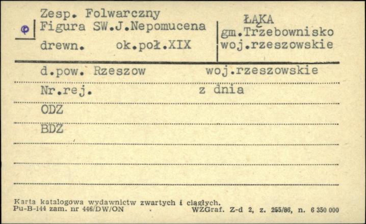 zespół folwarczny, figura SW. J. Nepomucena, skan 1
