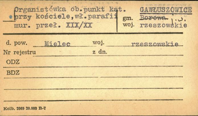 organistówka, ob. punkt kat. przy kościele, skan 1
