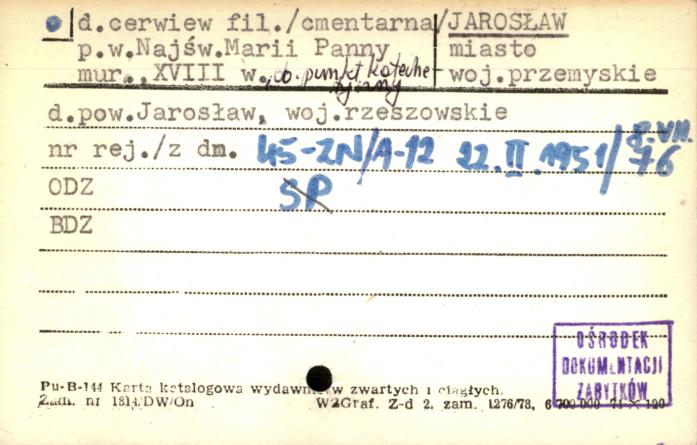 cerkiew fil (cmentarna) pw. Najśw. Marii Panny, ob. punkt katechetyczny, skan 1