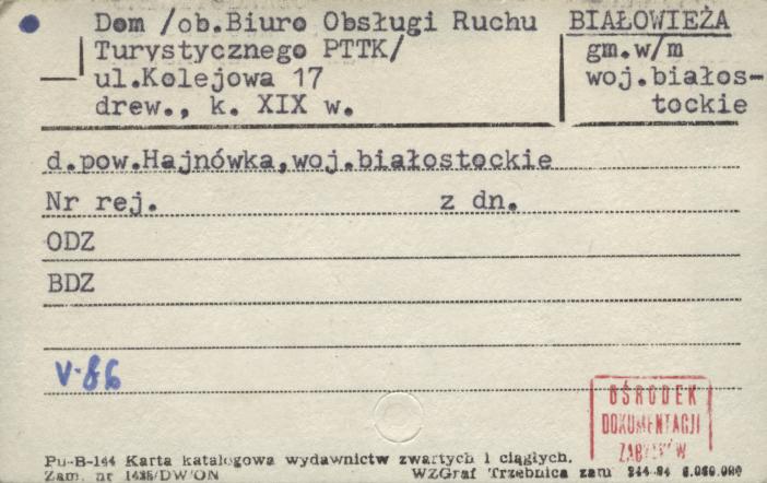dom (ob. biuro obsługi ruchu turystycznego PTTK), skan 1