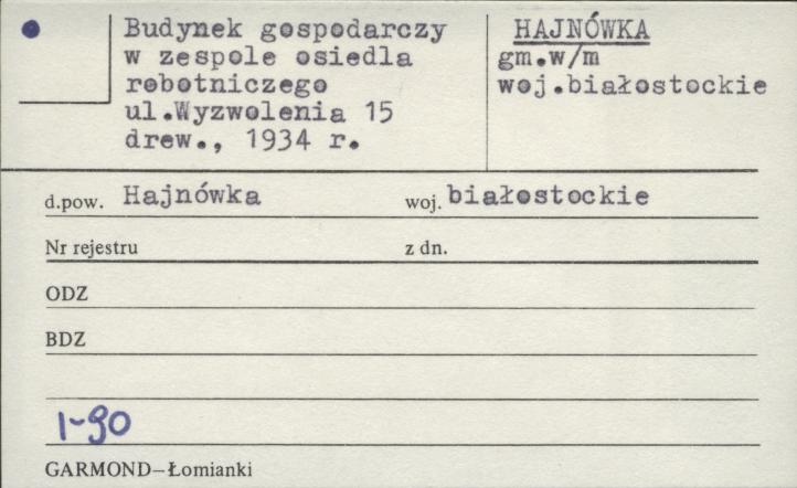 budynek gospodarczy w zespole osiedla robotniczego, skan 1