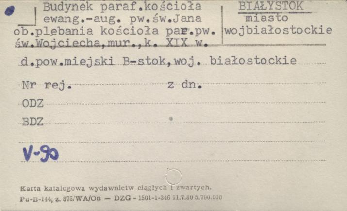 budynek paraf. kościoła ewang.-aug. pw. św. Jana, ob. plebania kościoła par. pw. św. Wojciecha, skan 1