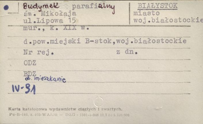 budynek parafialny, ob. mieszkanie, skan 1
