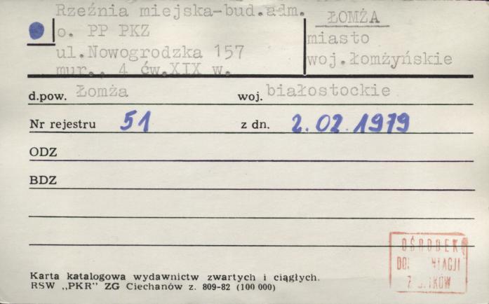 rzeźnia miejska - budynek administracyjny, ob. PP PKZ, skan 1