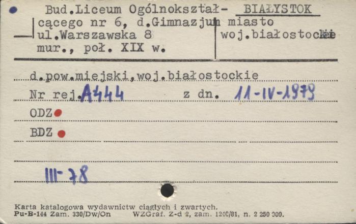 bud. Liceum Ogólnokształcącego nr 6, d. Gimnazjum, skan 1