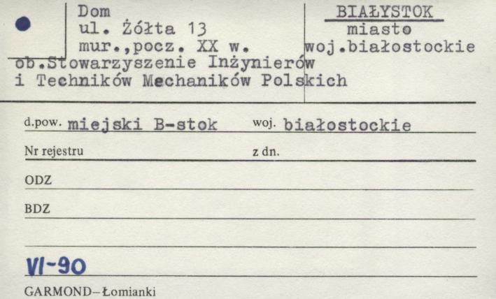 dom, ob. Stowarzyszenie Inżynierów i Techników Mechaników Polskich, skan 1