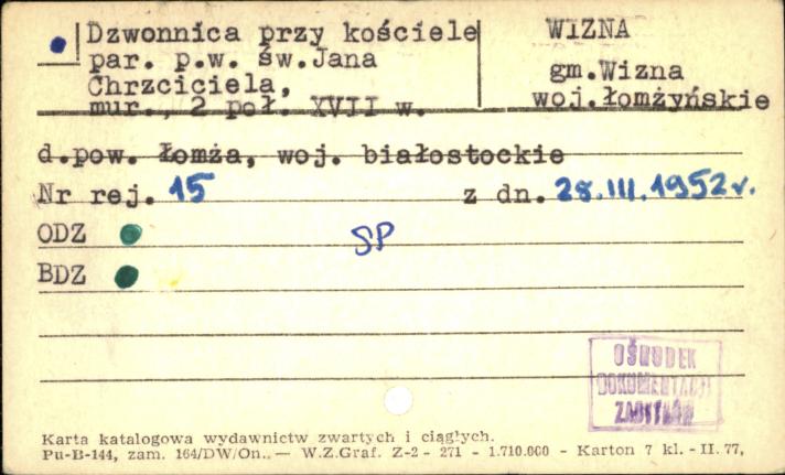 dzwonnica przy kościele par. pw. św. Jana Chrzciciela, skan 1