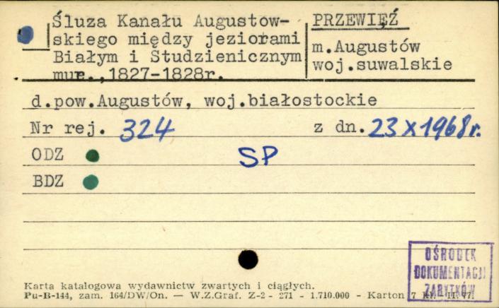 śluza Kanału Augustowskiego między jeziorami Białym i Studzienicznym, skan 1
