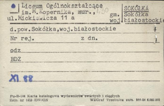 Liceum Ogólnokształcące im. M. Kopernika, skan 1