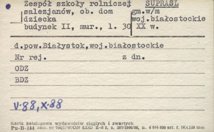 zespół szkoły rolniczej Salezjanów, ob. dom dziecka - budynek II, skan 1
