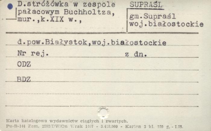 stróżówka w zespole pałacowym Buckholtza, skan 1