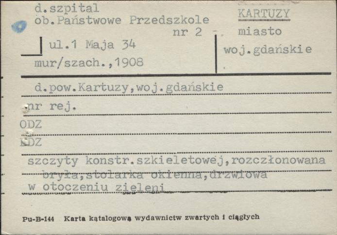 szpital, ob. Państwowe Przedszkole nr 2, skan 1