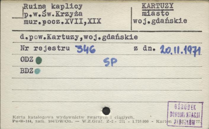 ruina kaplicy pw. św. Krzyża, skan 1