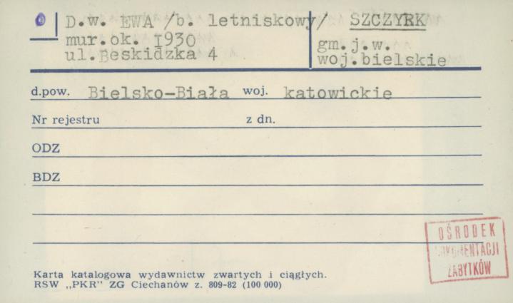 DW Ewa (ob. letniskowy), skan 1