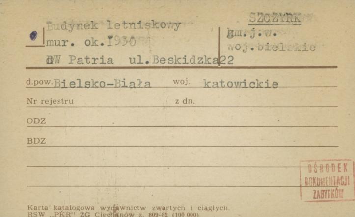 budynek letniskowy DW Patria, skan 1