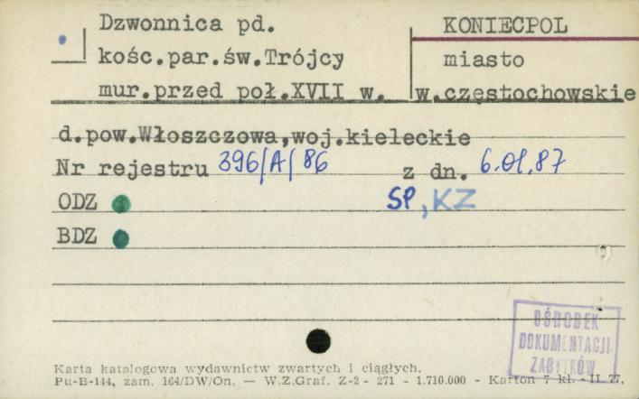 dzwonnica pd. kośc. par. Św. Trójcy, skan 1