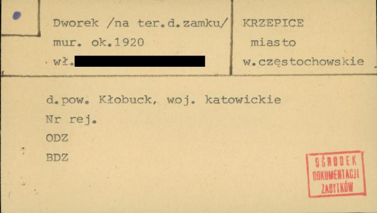 dworek (na ter. d. zamku), skan 1