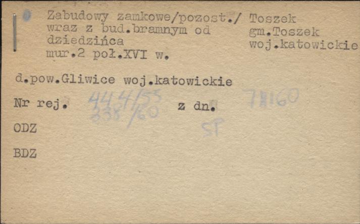 zabudowy zamkowe (pozost.) wraz z budynek bramnym od dziedzińca, skan 1
