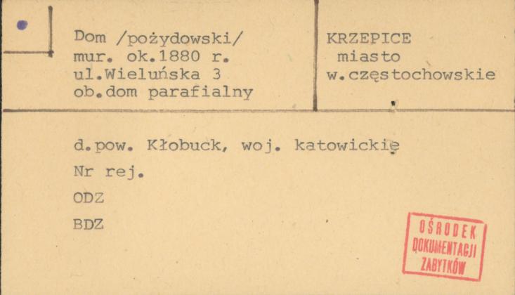 dom (pożydowski), ob. dom parafialny, skan 1