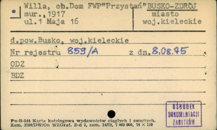 willa, ob. dom PWP Przystań, skan 1