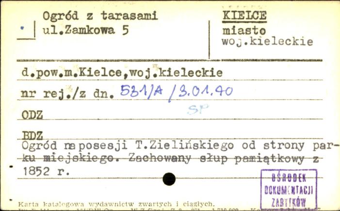 zespół pałacyku T. Zielińskiego, ogród z tarasami, skan 2