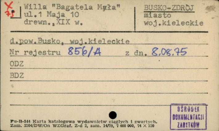 willa Bagatela Mała, skan 1