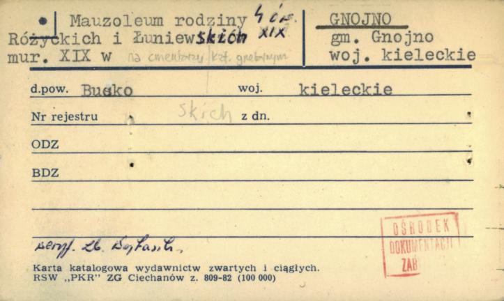 mauzoleum rodziny Różyckich i Łuniewskich, skan 1