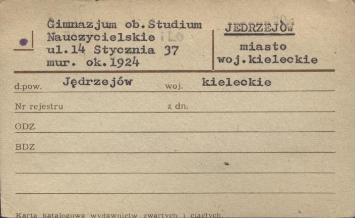gimnazjum, ob. Studium Nauczycielskie, skan 1