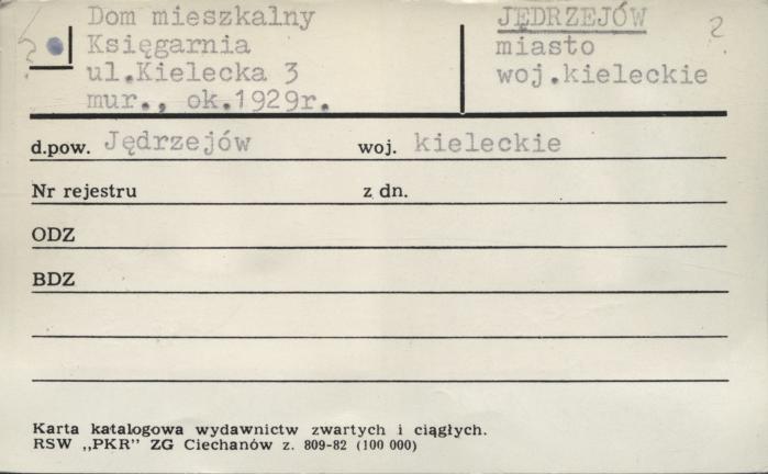 dom mieszkalny, księgarnia, skan 1