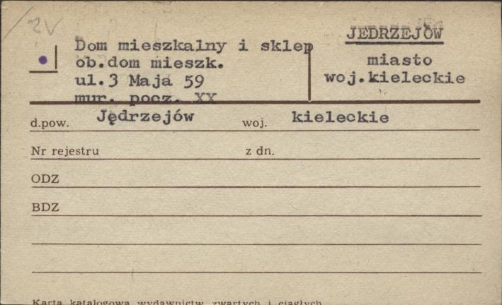 dom mieszkalny i sklep, ob. dom mieszkalny, skan 1