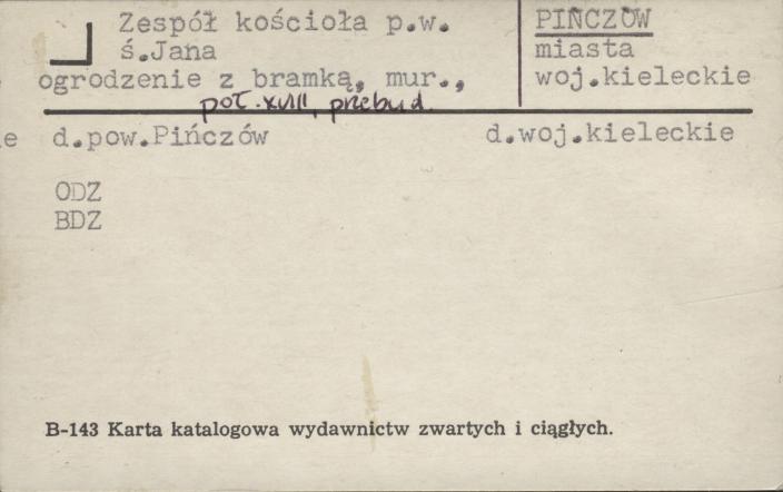 zespół kościoła p. w. ś. Jana, ogrodzenie z bramką, skan 1