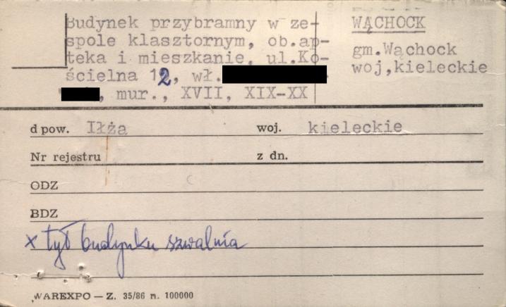 budynek przybramny, ob. apteka i mieszkanie, skan 1