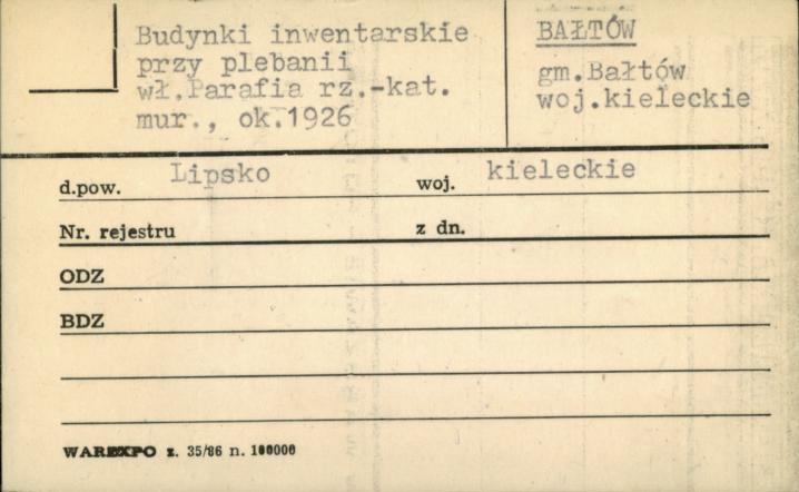 budynki inwentarskie przy plebanii, skan 1
