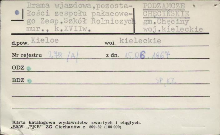 brama wzjazdowa, pozostałości zespołu pałacowego, skan 1