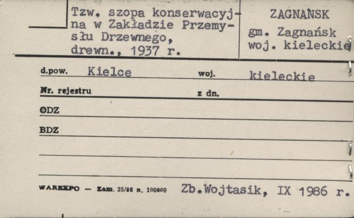 szopa kosnerwacyjna w zakładzie przemysłu drzewnego, skan 1