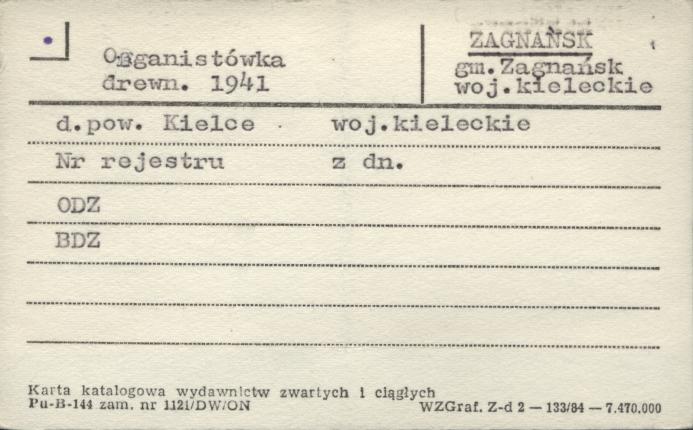 organistówka, skan 1