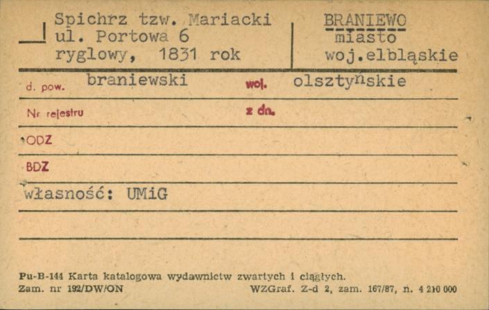 spichrz, tzw. Mariacki, skan 1