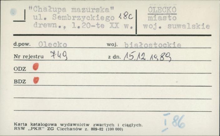 Chałupa mazurska, skan 1