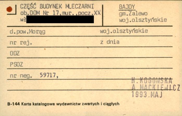 część budynek mleczarni ob. dom, skan 1