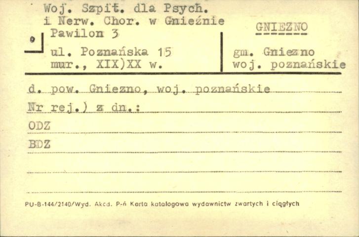 Woj. Szpit. dla Psych. i Nerw. Chor. w Gnieźnie - pawilon 3, skan 1
