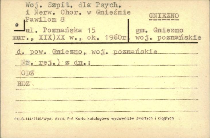 Woj. Szpit. dla Psych. i Nerw. Chor. w Gnieźnie - pawilon 8, skan 1