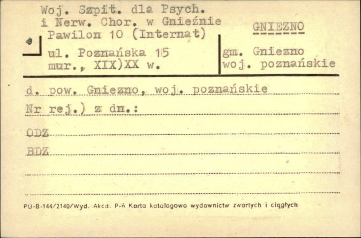 Woj. Szpit. dla Psych. i Nerw. Chor. w Gnieźnie - pawilon 10 (internat), skan 1