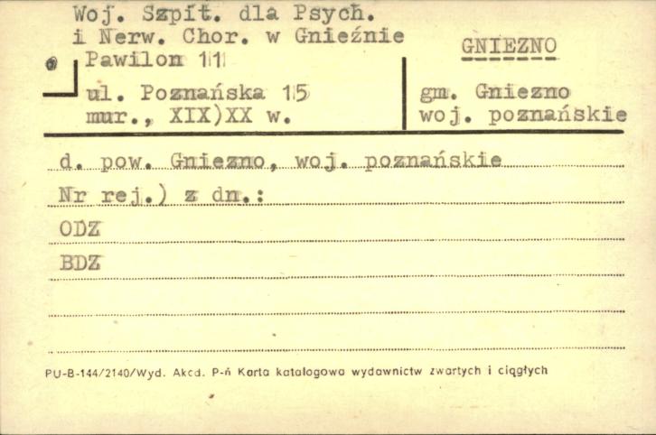 Woj. Szpit. dla Psych. i Nerw. Chor. w Gnieźnie - pawilon 11, skan 1