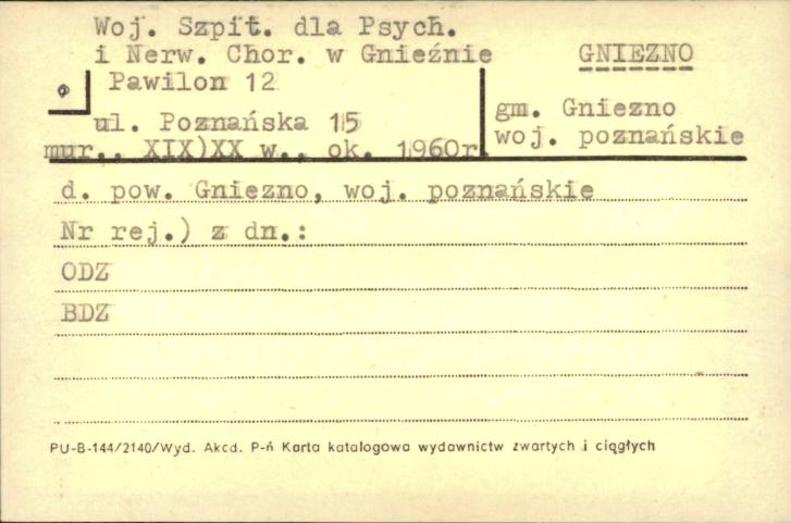 Woj. Szpit. dla Psych. i Nerw. Chor. w Gnieźnie - pawilon 12, skan 1